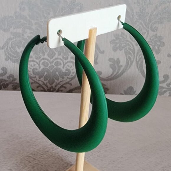 Jewelry - Large Green Hoop Earrings